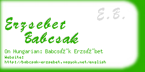 erzsebet babcsak business card